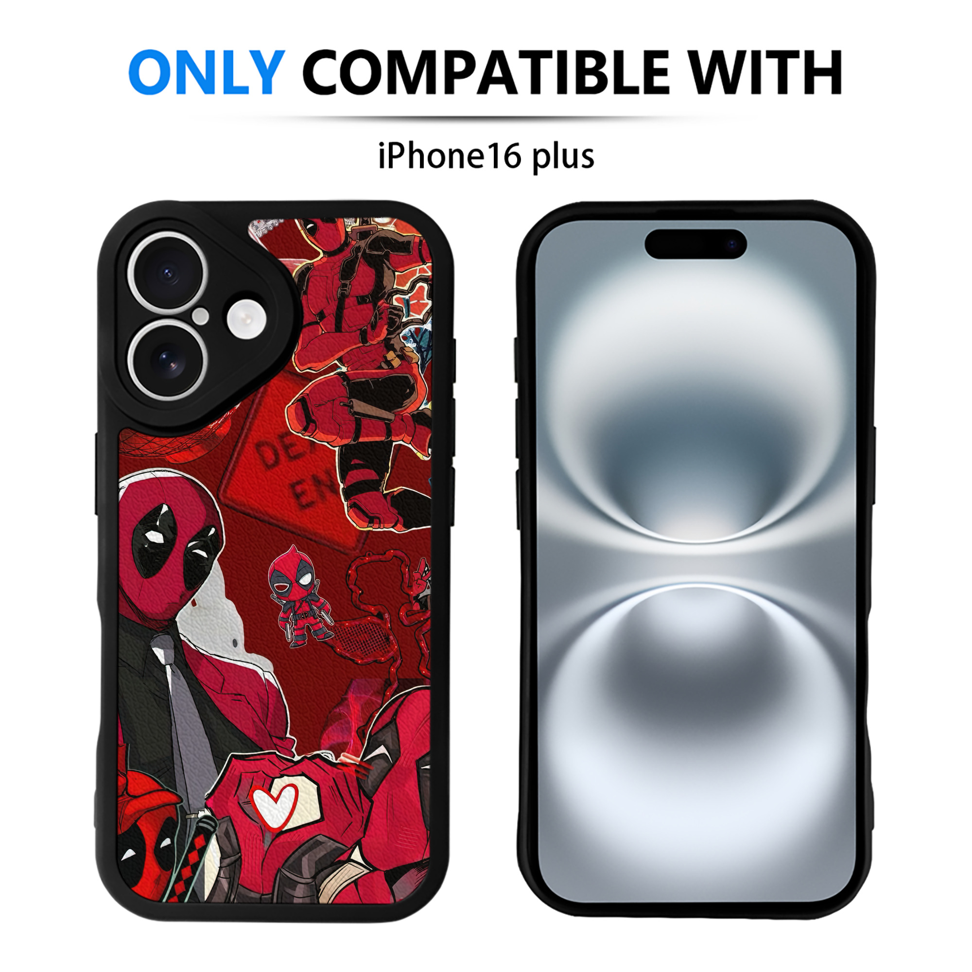 （画像用） Deadpool デッドプール 【iPhone 16シリーズ対応】シリコンスマホケース（レザー調） 材質：シリコン